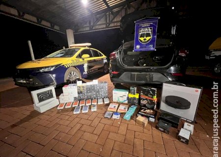 BPMRv apreende quase meio milhão de reais em produtos contrabandeados em Maracaju